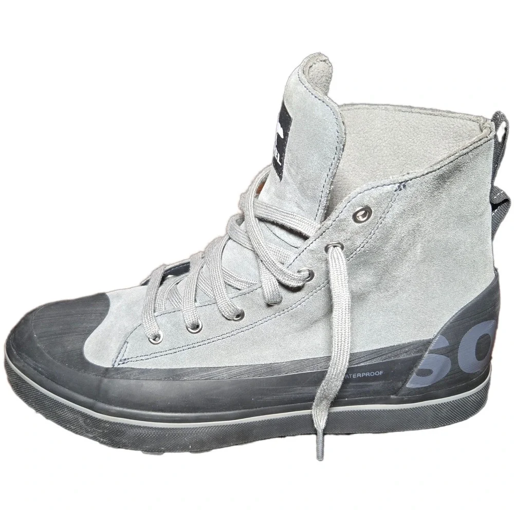 SOREL Men's Cheyanne Metro II Sneak Waterproof‎ Boots Black Grey Suede Mens 11.5